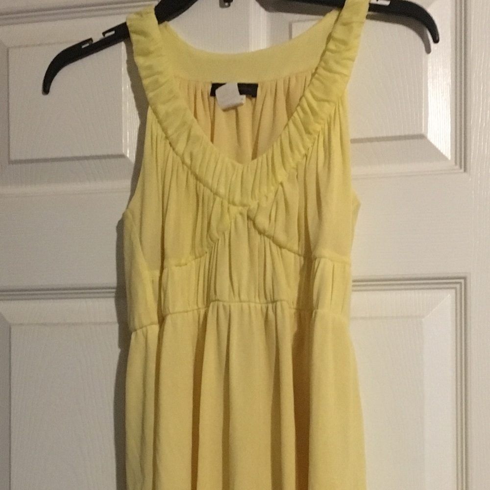 Yellow party dress chiffon like polyester